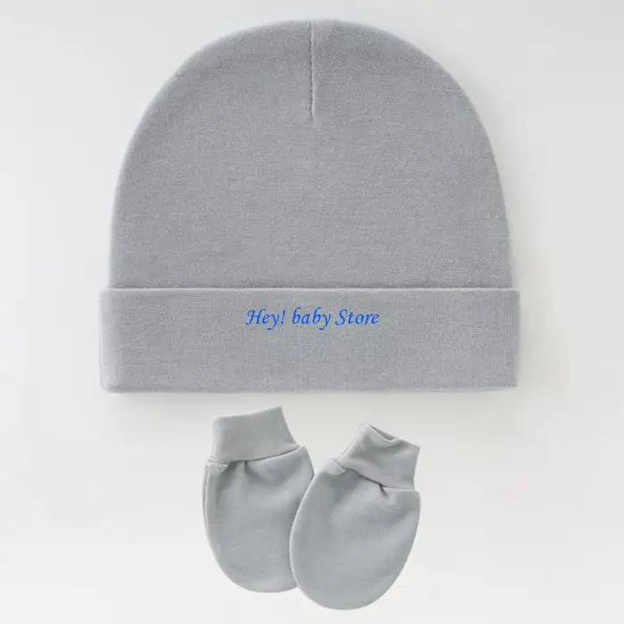 Ensemble Q1FE 3 chapeaux gants pour nourrissons capuche en coton extensible confortable