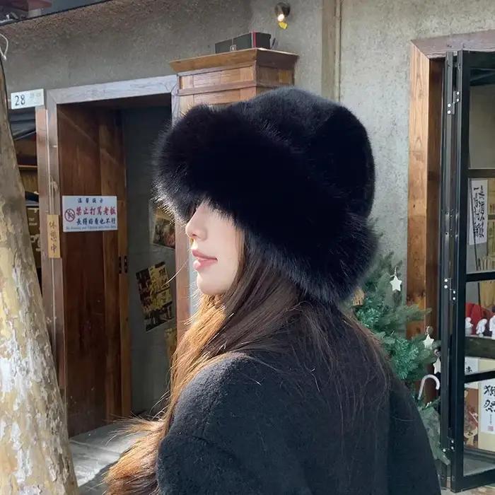 Nouvelle mode femme casquette de fourrure chapeau