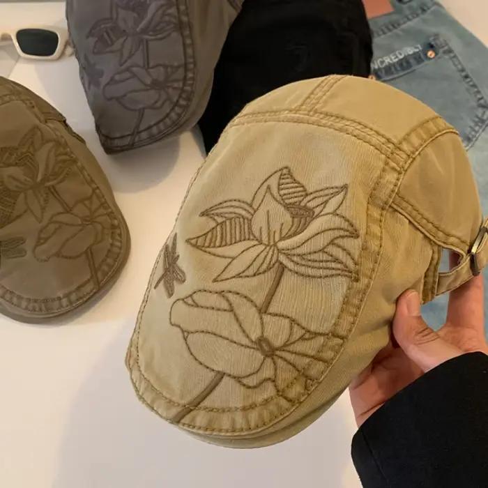 Chapeaux avant brodés Annie chinois rétro pour femmes et hommes