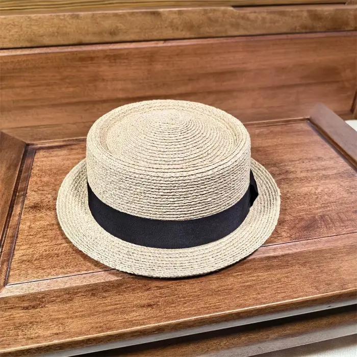 Chapeau Porkpie classique en paille pour homme et femme