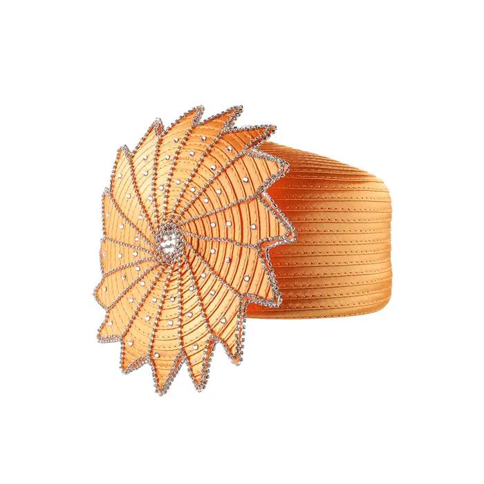 Nouveau chapeau d'église en tissu de Satin Orange