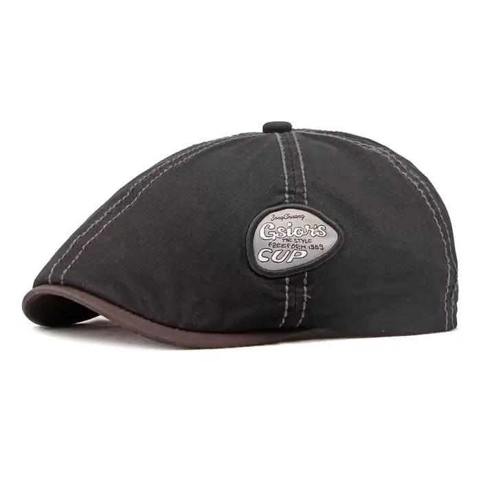 Béret de style britannique rétro brodé de lettres