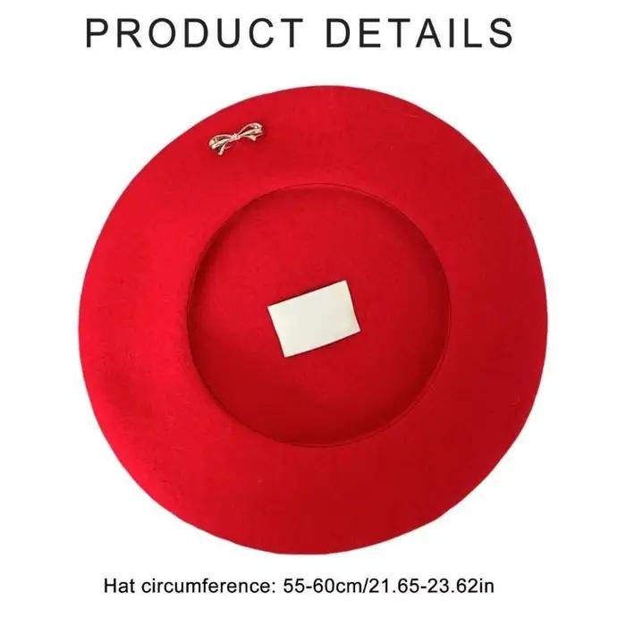 A52E Vintage Bowknot Hat Soft Warm Dome Chapeau Fille Girl Soight Party Caps Coadroises