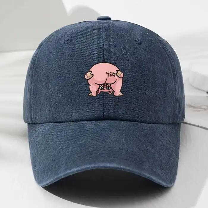 Casquette de baseball unisexe à imprimé cochon rose
