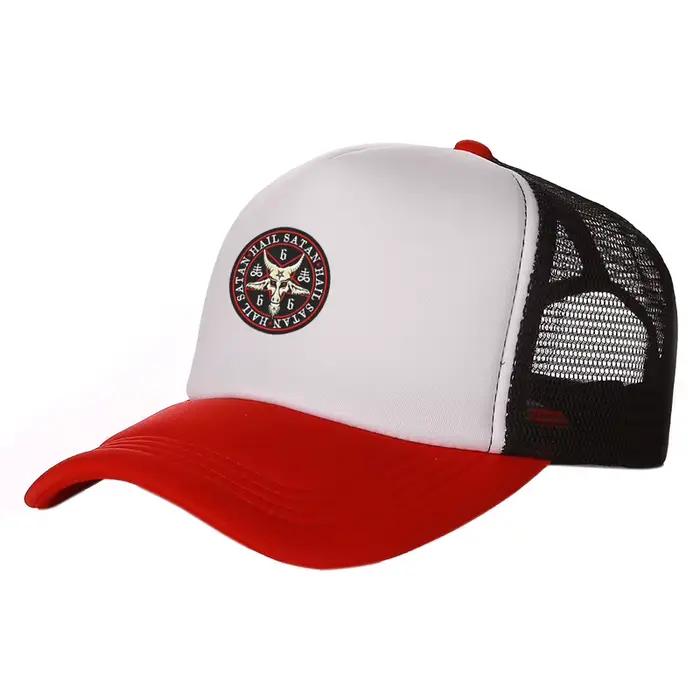 Casquette de baseball Hail Satan 666 Baphomet pentagramme unisexe polyester multicolore pour homme et femme occasions décontractées style urbain
