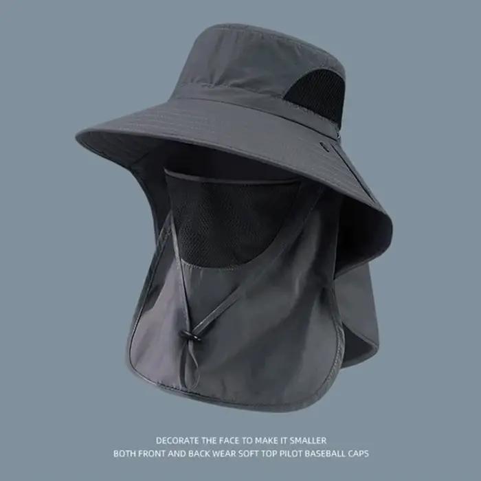 Chapeau de pêche en polyester avec protection solaire UV large bord pour homme et femme occasions plage randonnée voyage