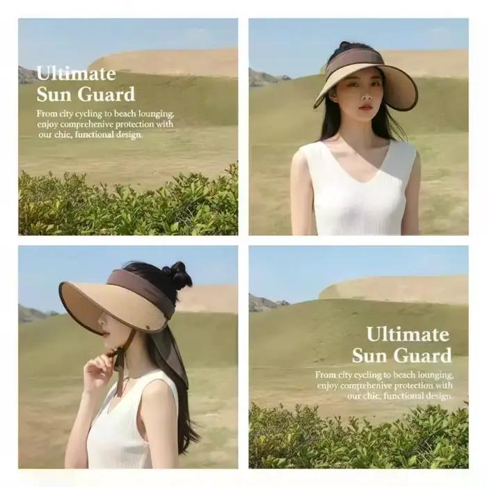 Chapeau pare-soleil pliable pour femme, anti-UV, pour l'été et les voyages