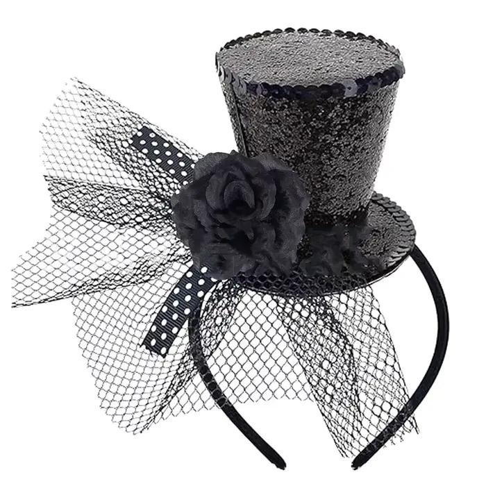 Mini chapeau haut-de-forme à paillettes