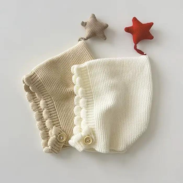 Automne hiver bébé laine chapeau nouvelle étoile tricoté chaud mignon oreille protection