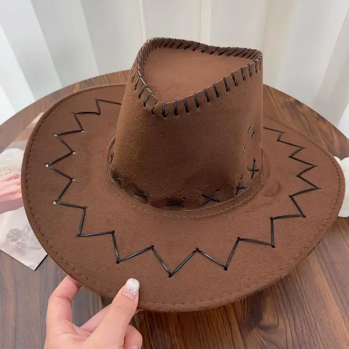 Chapeau de cowgirl tendance polyester pour femmes accessoire de mode et de décoration pour fêtes et anniversaires