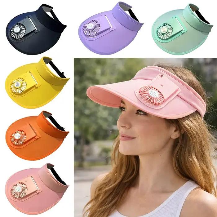 Chapeau de soleil anti-UV tendance à large bord avec ventilateur intégré