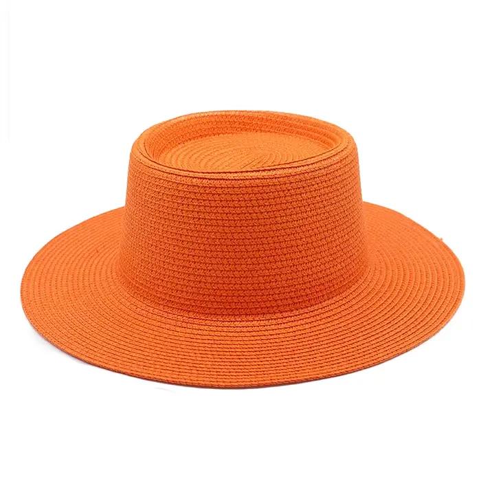 Nouveau Chapeau Panama Rétro Français en Paille Concave pour Femme