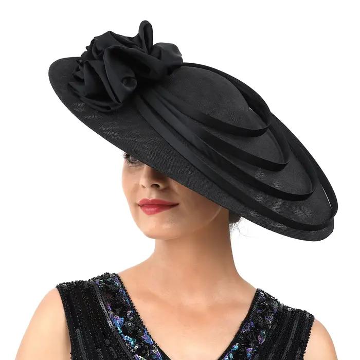 Fascinateur de grandes fleurs noires pour femmes