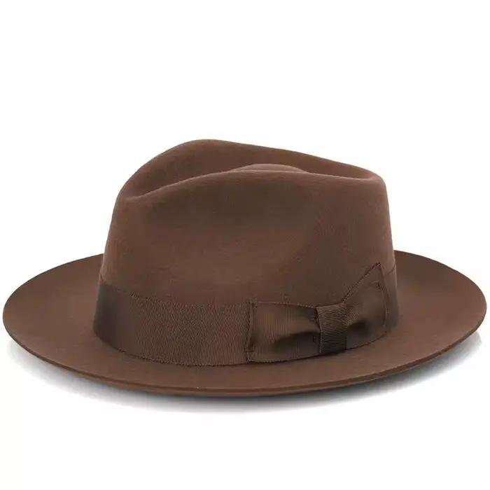 Chapeau Fedora en Feutre Classique Style Vintage pour Hommes Occasions Spéciales Noir Marron Gris Bleu Chapeau Polyvalent pour Toutes les Saisons