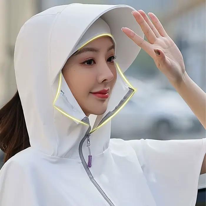 Casquette de pêcheur avec protection du cou et du visage en soie glacée
