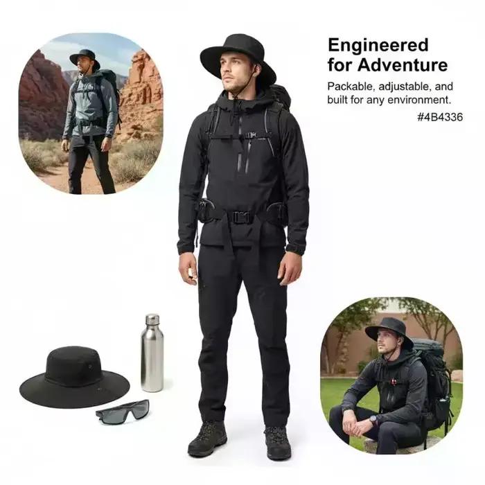 Chapeau de randonnée à large bord avec protection UV pour homme et femme, séchage rapide, tendance et polyvalent pour activités extérieures et voyages