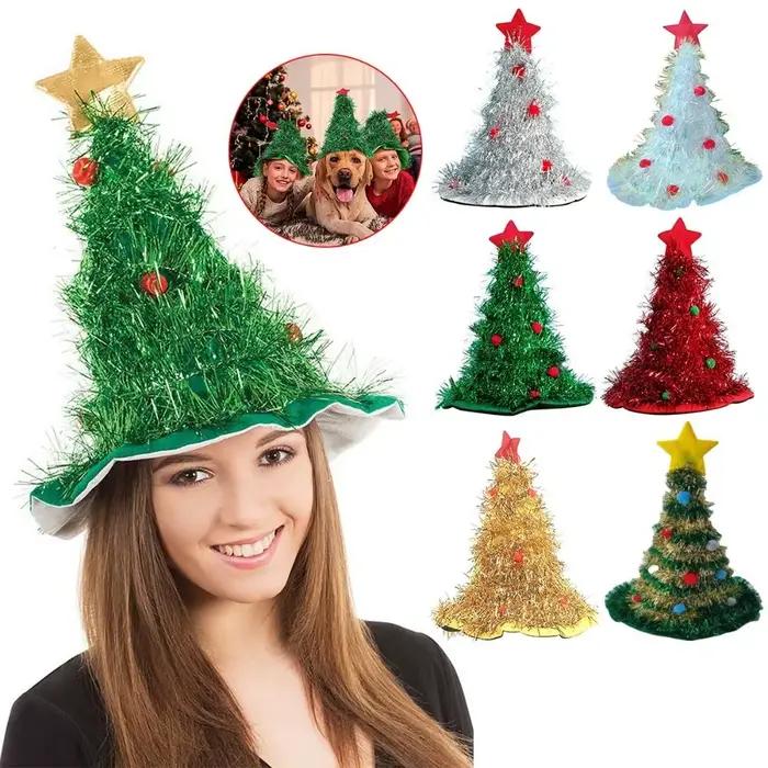 Chapeau de Noël à Pompons Colorés Scintillants