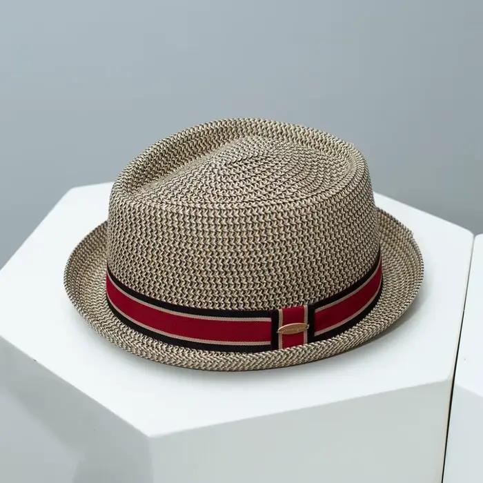 Chapeau de paille Fedora Trilby britannique vintage tendance
