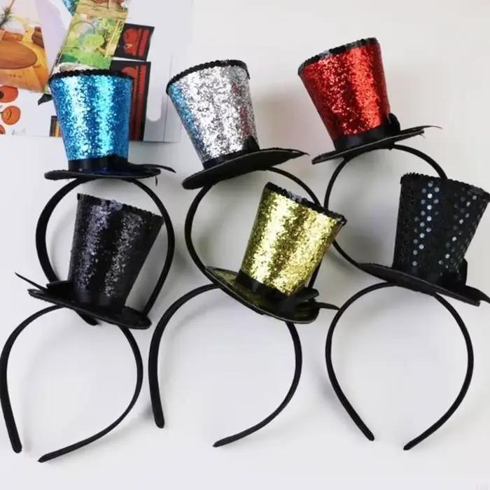 49mf voile haut chapeau fascinateurs Hair Hoop Tea Hat pour filles enfants vintage Pillbox Hat à thé