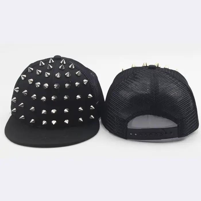 Hommes et femmes Rivet chapeau plat Punk Rock Hip Hop goujon casquettes de Baseball Y2K casquette snapback en plein air