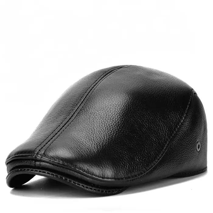 Chapeau d'extérieur en cuir pour hommes