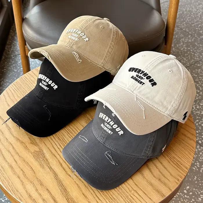 RICYGVM chapeau de Baseball rouge pour femmes lettre brodée casquette de langue de canard Sport de plein air