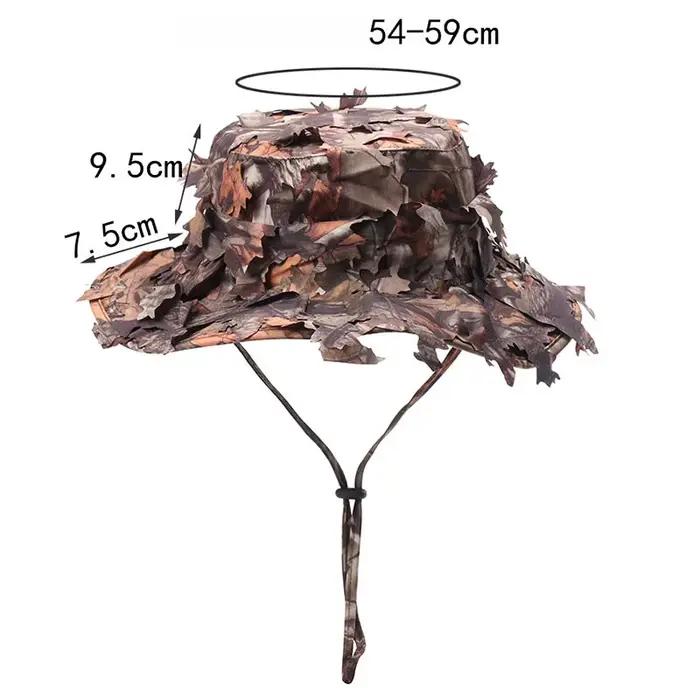 Chapeaux Boonie Camouflage Homme Feuilles 3D Casquettes Tactiques Camo
