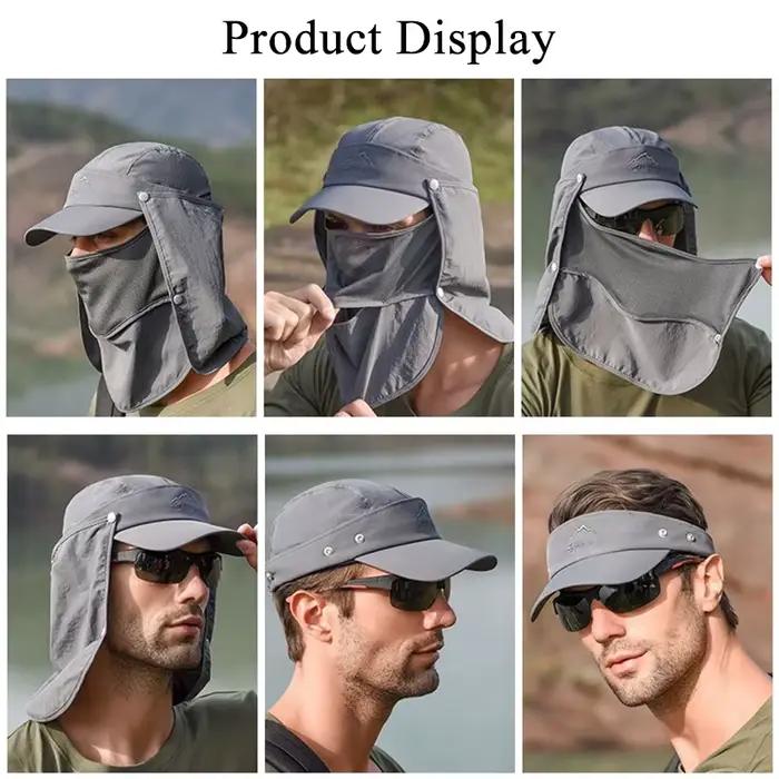 Chapeau de protection solaire multifonctionnel d'été Anti-UV couvre-cou pour hommes et femmes casquette à séchage rapide pour la pêche le cyclisme la randonnée le Camping 10 couleurs disponibles