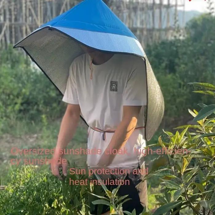 Cape à capuche de protection contre le soleil et la pluie – Chapeau UV respirant pour l'agriculture/jardinage