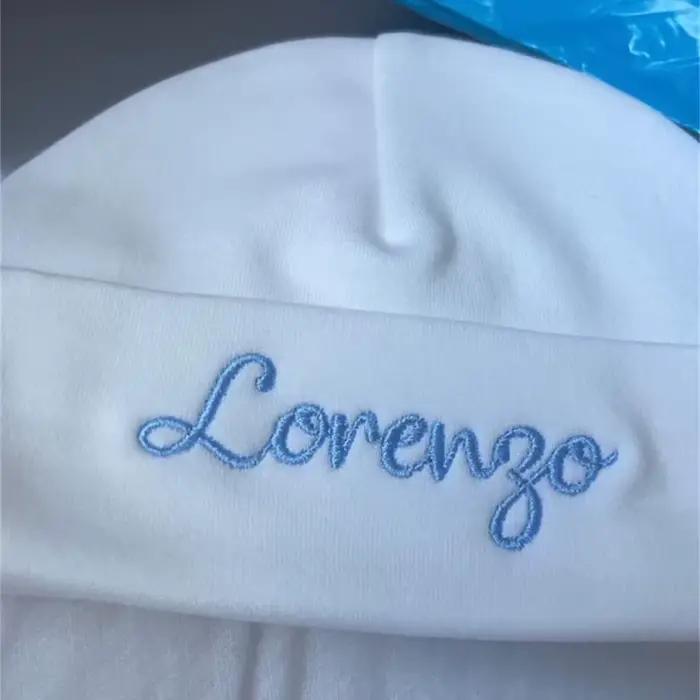 Chapeau en Coton avec Nom Personnalisé pour Nouveau-Né