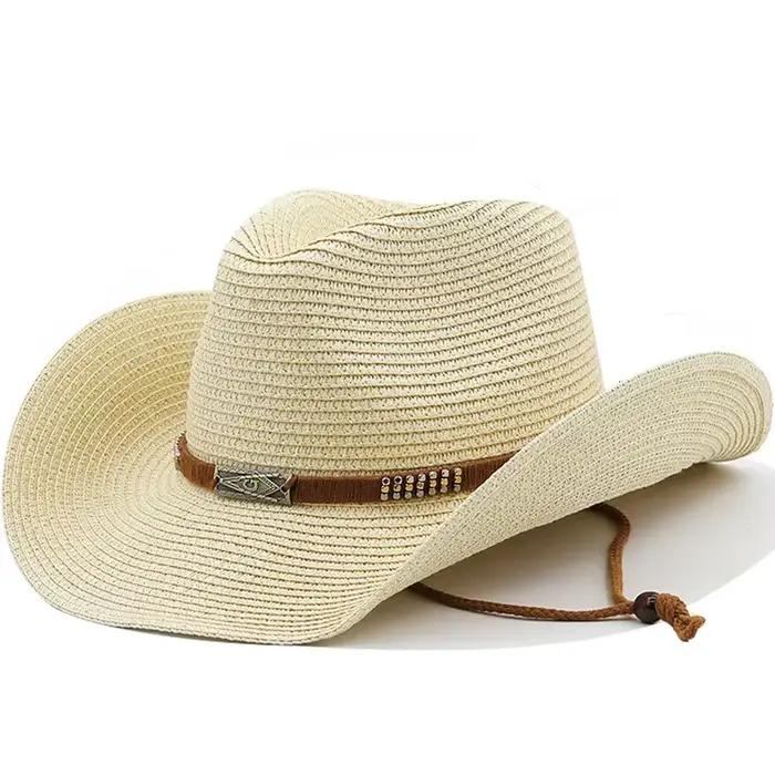 Chapeau de Cowboy d'été à large bord pour femmes et hommes