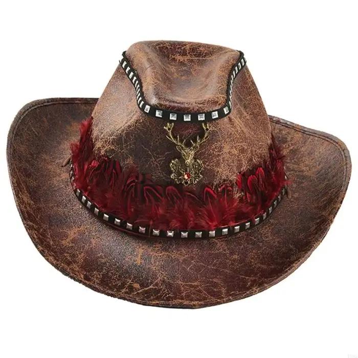 Chapeau gothique élégant décoré plumes