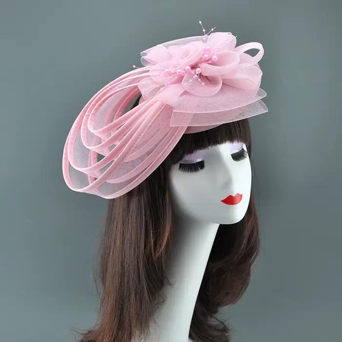 Fascinator en maille florale de style européen pour femmes