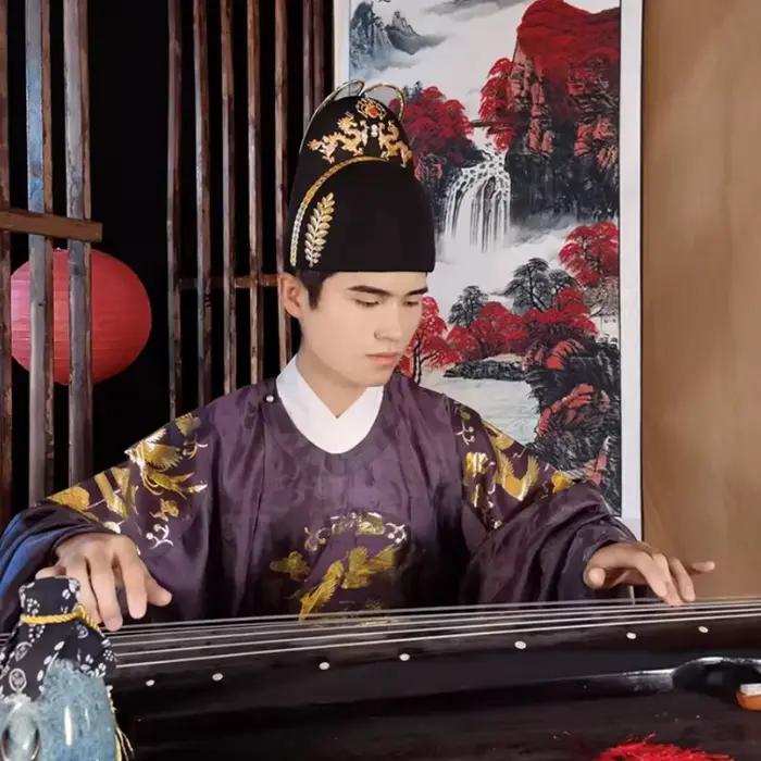 Chapeau Hanfu de la dynastie Ming chinoise ancienne pour hommes