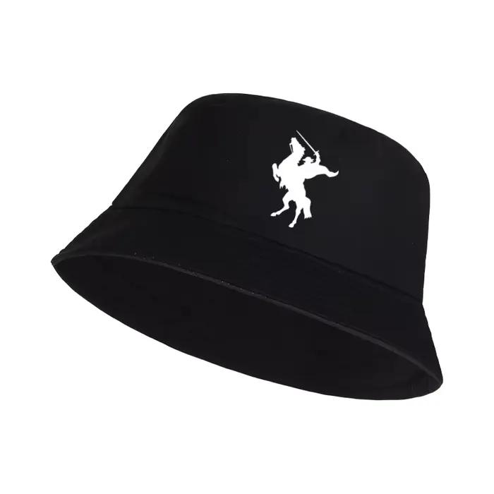 Chapeau Bob Pliable Décontracté avec Imprimé Chevalier et Cheval pour Hommes et Femmes