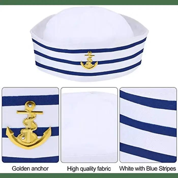 Chapeau de marin rayé bleu