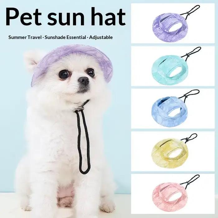 Casquette de baseball réglable pour animaux de compagnie avec trous pour les oreilles