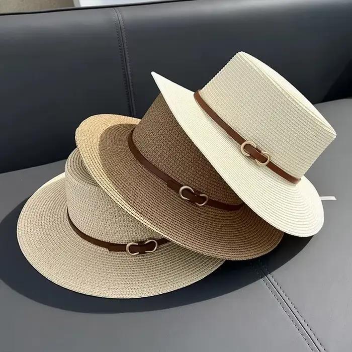 Chapeau de plage en paille Simple pour femmes