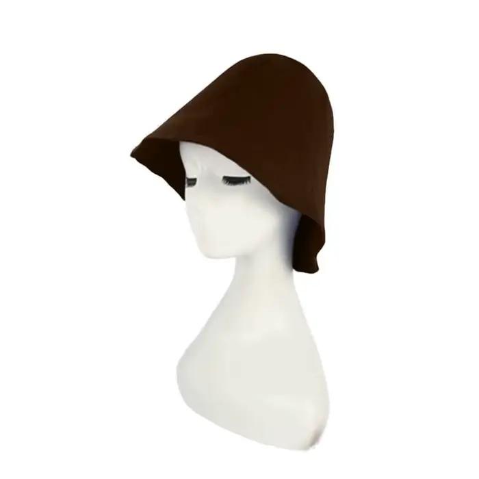 Chapeau en laine de couleur unie en forme de cloche de Style français pour le printemps et l'automne