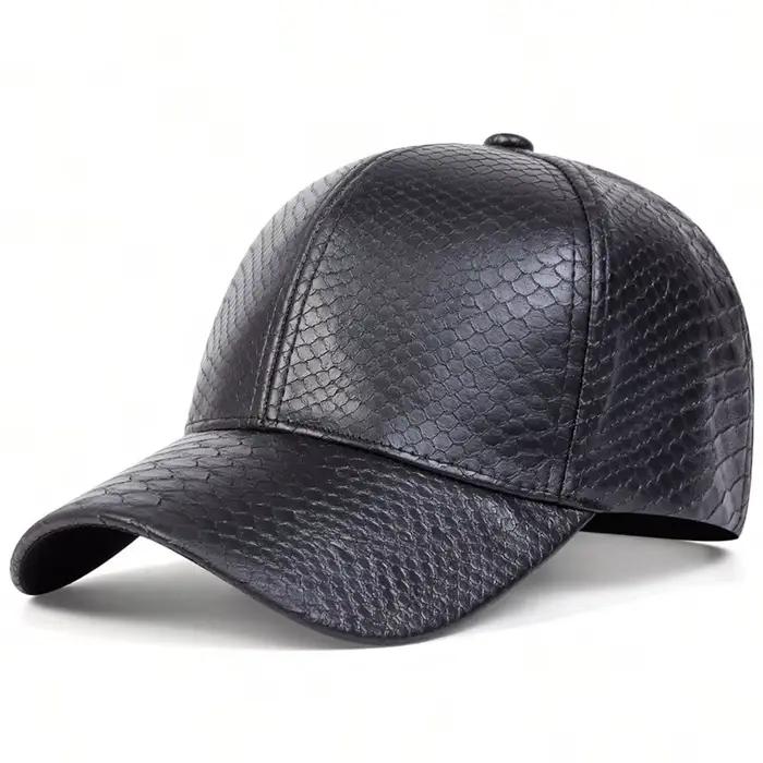 Casquette de baseball en cuir PU