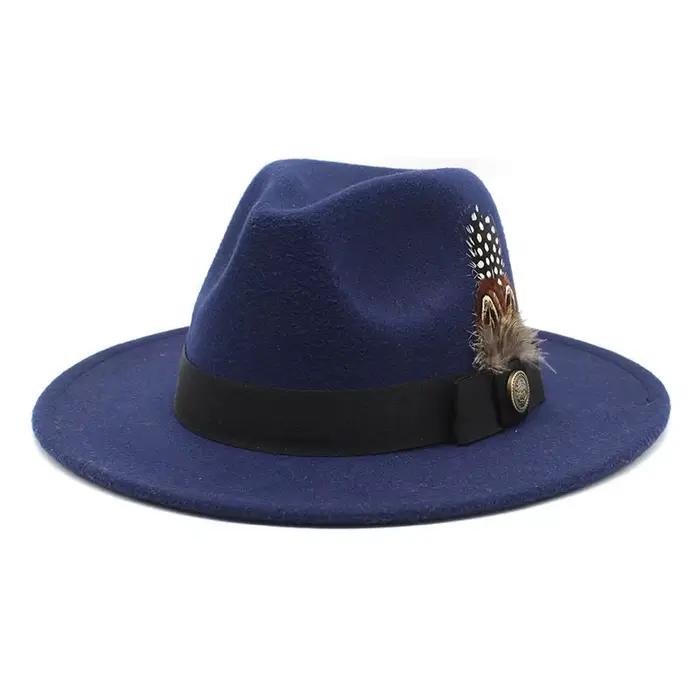 Chapeau haut-de-forme en laine blanche pour hommes et femmes