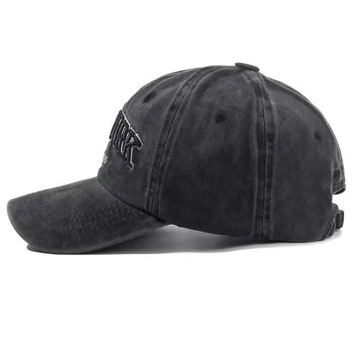 Casquette en coton délavé de New York pour hommes et femmes
