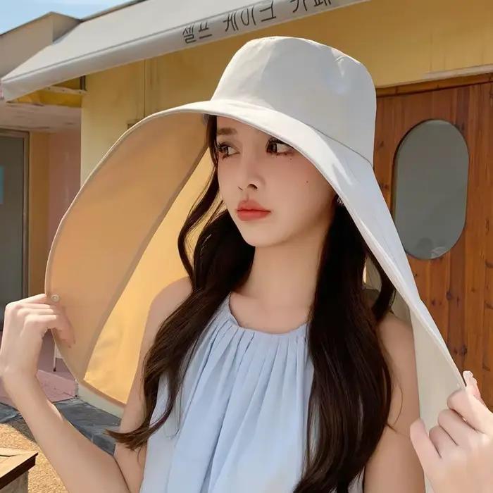 Chapeau de protection solaire unisexe à large bord acrylique pour femmes et hommes protection UV visage et cou accessoires de mode étéextérieur