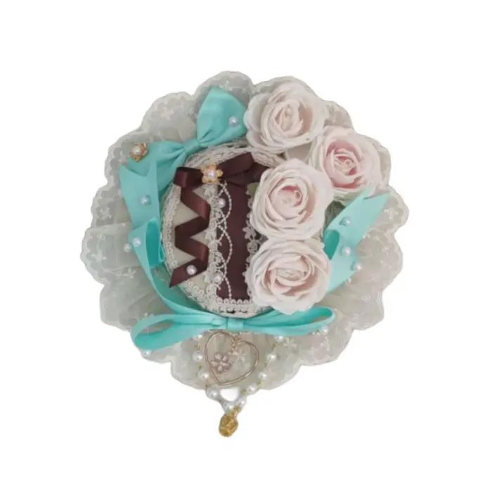 Chapeau plat glamour couleur chocolat menthe Lolita