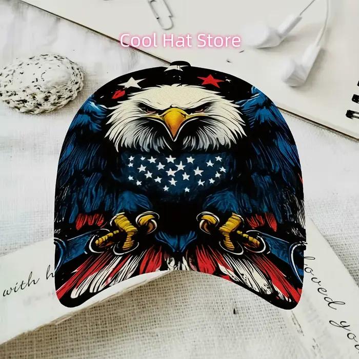 Casquette de baseball imprimée d'un drapeau américain et d'un aigle