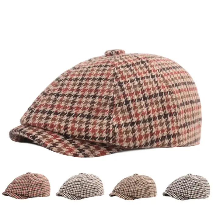 Casquette de journal pied-de-poule GSLYYGYX en coton, unisexe, rétro chic, pour femmes et hommes, adaptée aux saisons, décontractée, idéale pour les mariages, anniversaires et cadeaux d'affaires