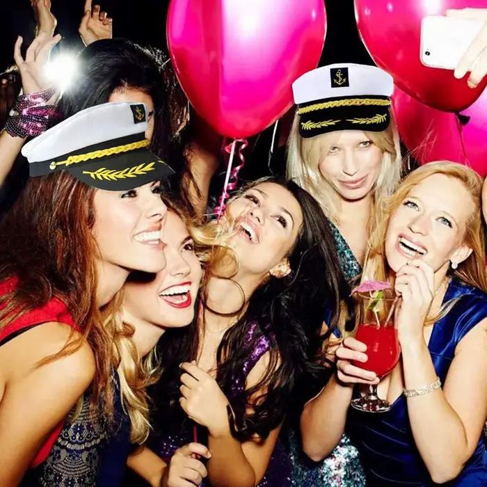 Chapeau de capitaine de marin pour adultes, chapeau de fête réglable, excellent accessoire élégant pour hommes et femmes, soirée masquée, cérémonie nautique, mariage sur la plage