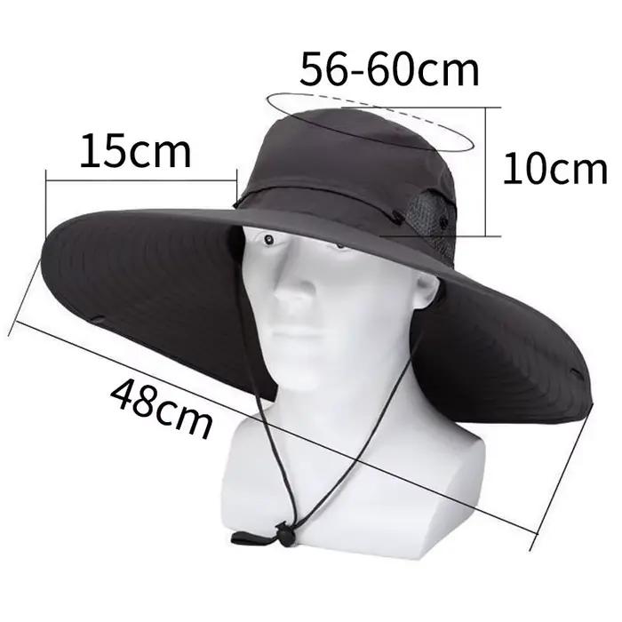 Chapeau de soleil en polyester à grand bord pour hommes et femmes