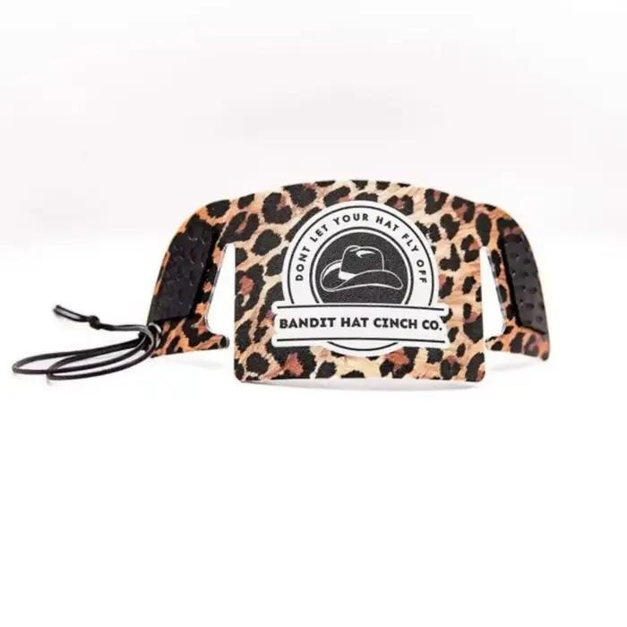 Sangle de chapeau en cuir portable motif léopard