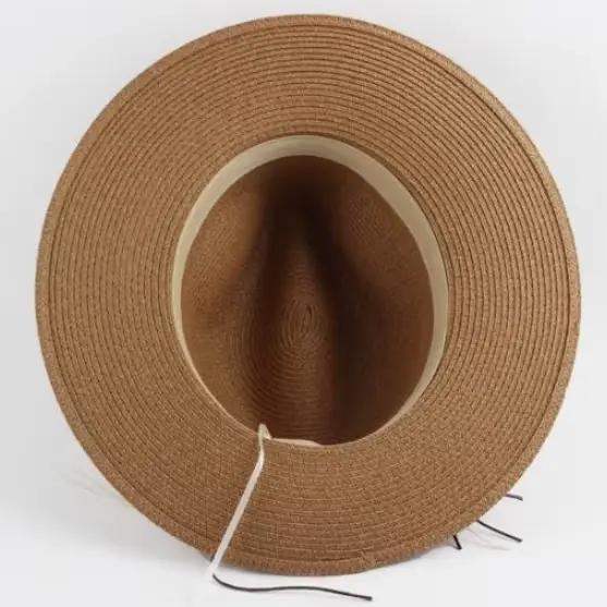 Ethnic Panama Hat Women Men Breathable Wide Brim Straw Sun Protection Beach Caps England Style Church Sombrero Hombre